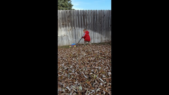 Doing Yard Work For Daddy